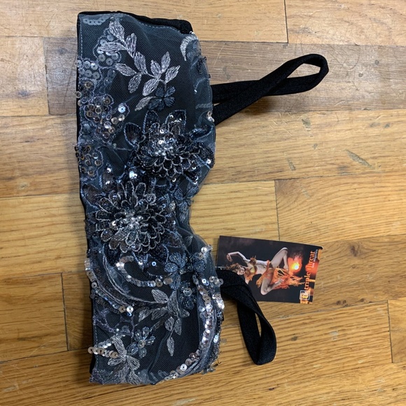 Triple Threat NWT Silver Lace Dance Top - Picture 4 of 5